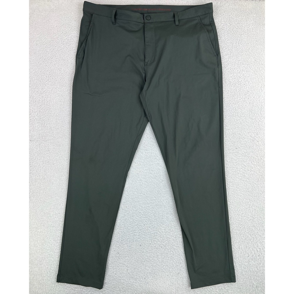Rhone Pants Mens 40x34 Green Commuter Slim Fit Performance Chino Casual